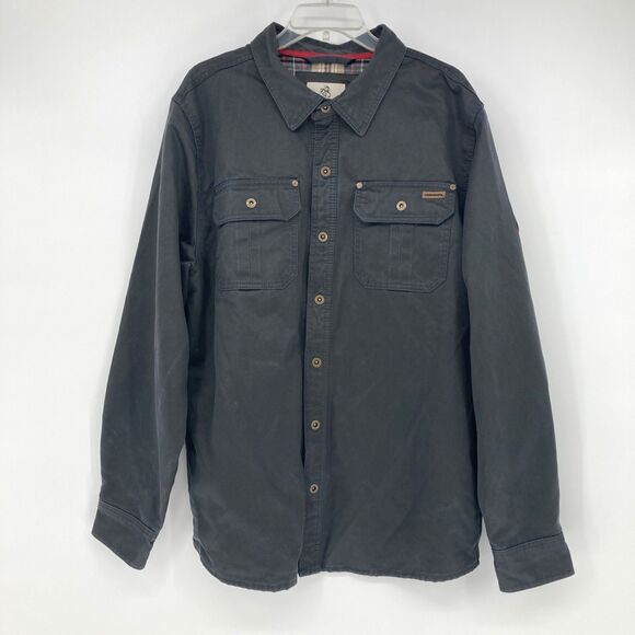Legendary Whitetails Journeyman Shirt Jacket LARGE Navy Shacket Flannel Lined - Picture 1 of 16